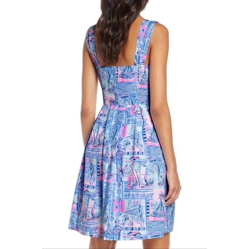 Lilly Pulitzer Cyndi Whisper Blue Yeah Buoy Nautical Fit & Flare Dress 0 - Picture 8 of 15